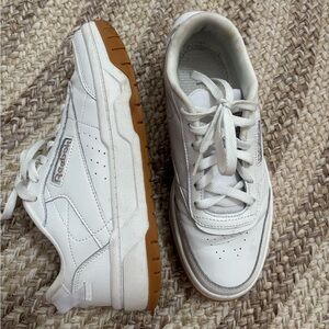 Reebok Classic White Sneakers with Brown Sole